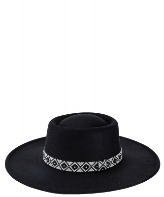 Boho Fedora Hat HA320040 BLACK